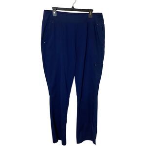 Healing Hands Purple Label Yoga Nursing Scrubs Pants  Women's Size L Blue